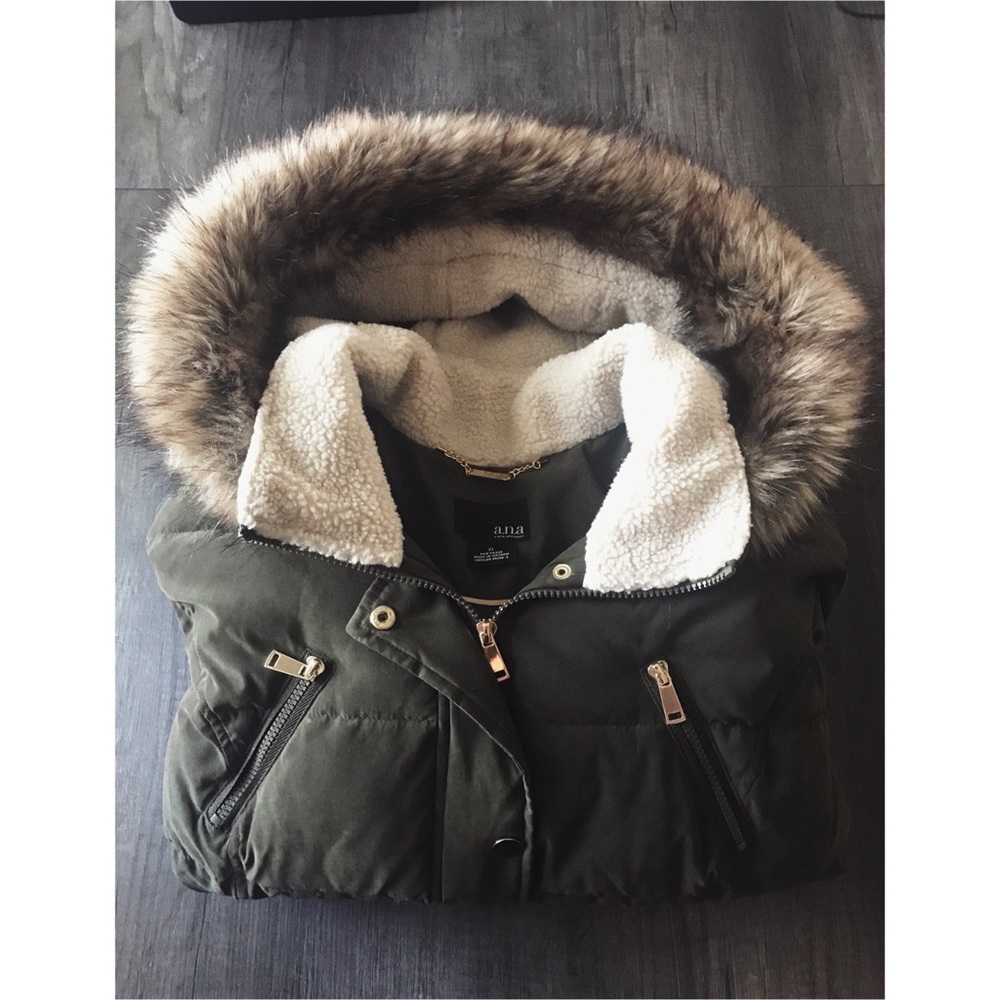 Army Green Puffy Winter Coat